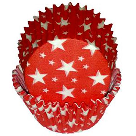 Red With White Stars Baking Cups, 500 ct.