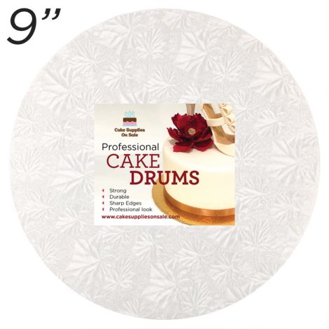 9" White Round Thin Drum 1/4"