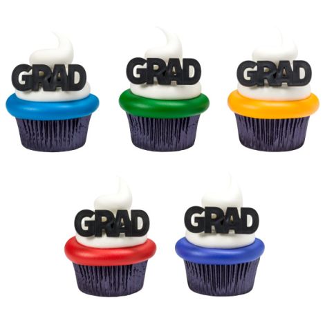 Bold Graduation Cupcake Rings, 12 ct.