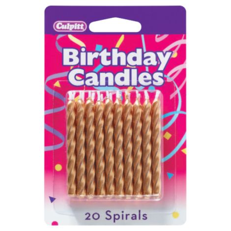 Gold Spiral Birthday Candles