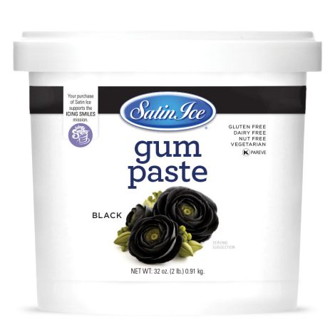 Satin Ice Gum Paste Black 2 lb.