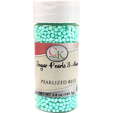 Blue Pearlized 3-4mm Sugar Pearls 3.6 OZ
