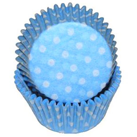 Light Blue Polka Dot Mini Baking Cups, 500 ct.