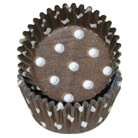Brown Polka Dot Mini Baking Cups, 500 ct.