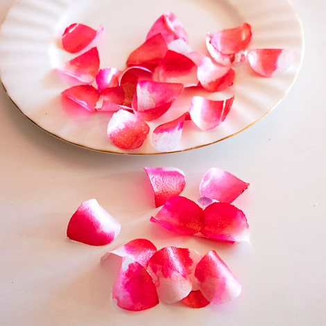 Edible Rose Petals - Cerise Pink and White
