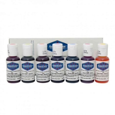 Americolor .75 oz Soft Gel Paste 7 Color Electric Kit