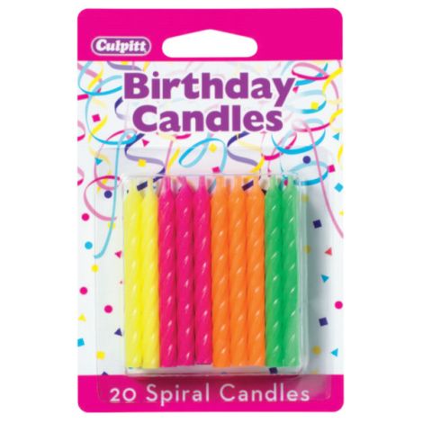 Neon Spiral Birthday Candles