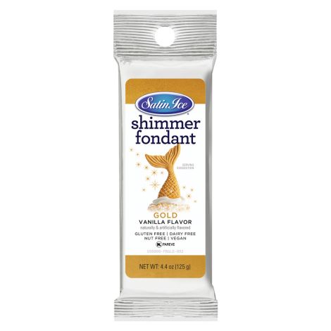 Satin Ice Gold Shimmer Fondant 4.4 oz