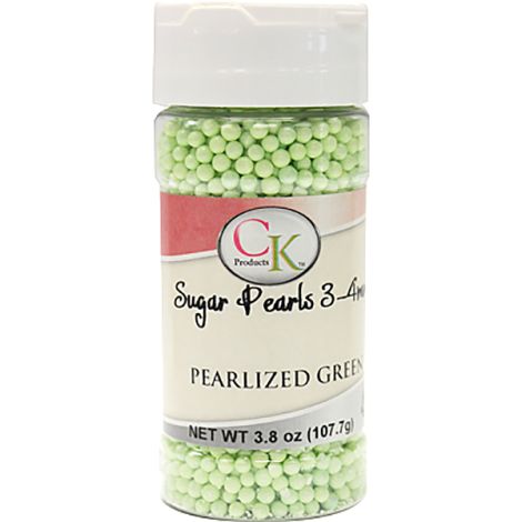 Green Pearlized 3-4mm Sugar Pearls 3.6 OZ