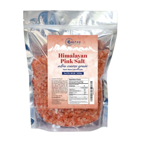 Himalayan Pink Salt, Extra Coarse Grain 10 lb., by Salt 4U