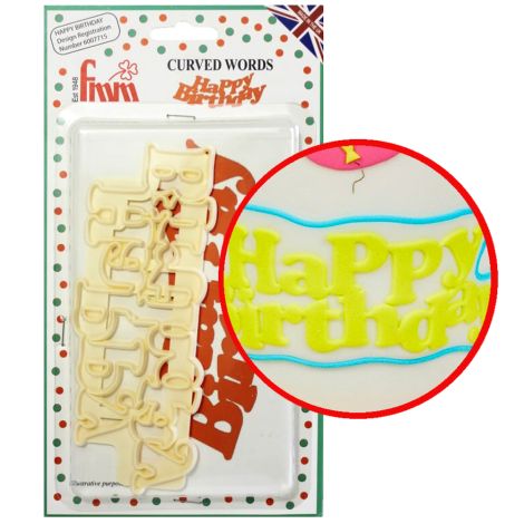 Curved Words - Happy Birthday Cutter