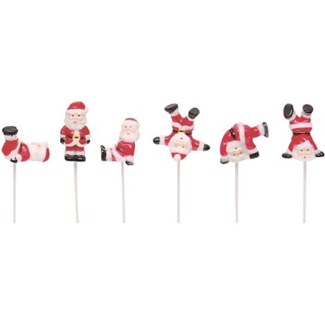 Tumbling Santas, Cupcake Pics, 6 ct.