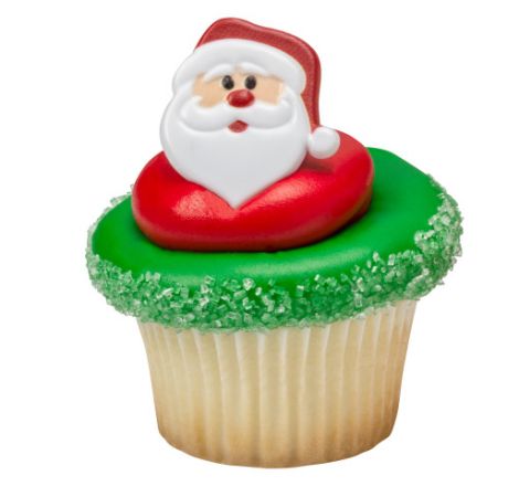 Santa Face Cupcake Rings, 12 ct. 