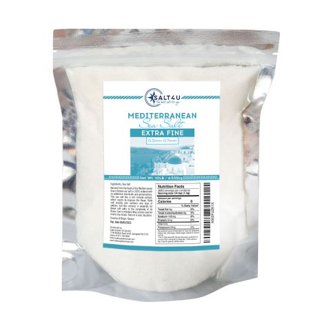 Mediterranean Sea Salt, Extra Fine Grain 10 lb., by Salt 4U