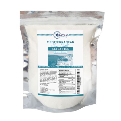 Mediterranean Sea Salt, Extra Fine Grain 2 lb. by Salt 4U