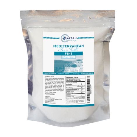 Mediterranean Sea Salt, Fine Grain 2 lb. by Salt 4U