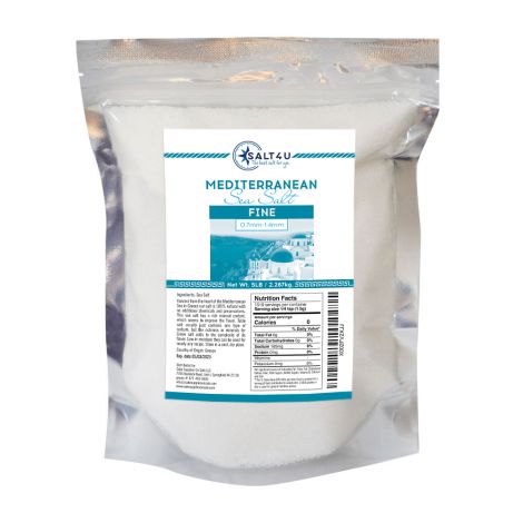 Mediterranean Sea Salt, Fine Grain 5 lb., by Salt 4U