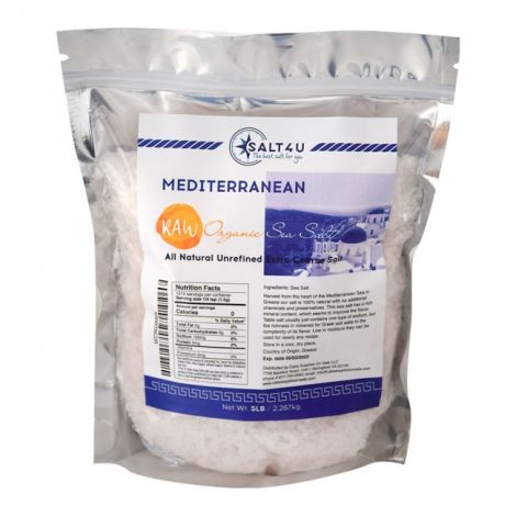 Mediterranean Raw Organic Sea Salt 5 lb. by Salt 4U
