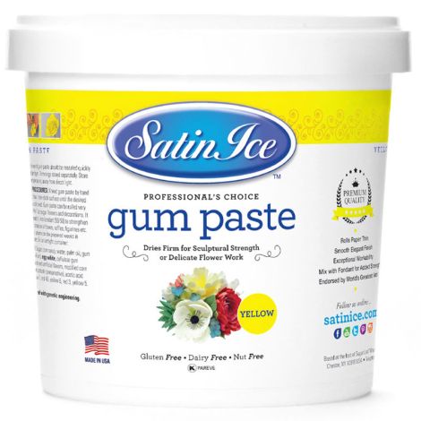 Satin Ice Gum Paste Yellow 2 lb.