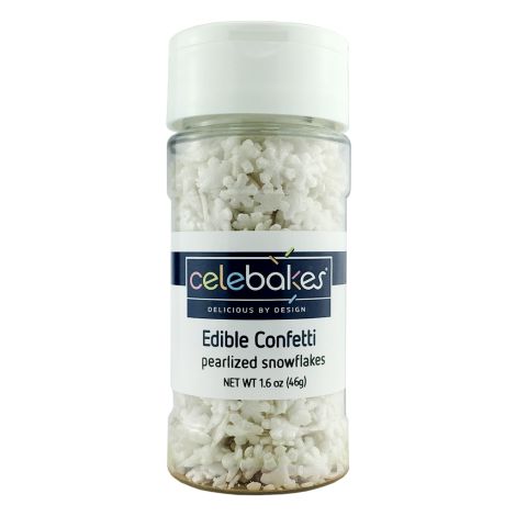 Snowflakes Pearlized Edible Confetti, 1.6 oz