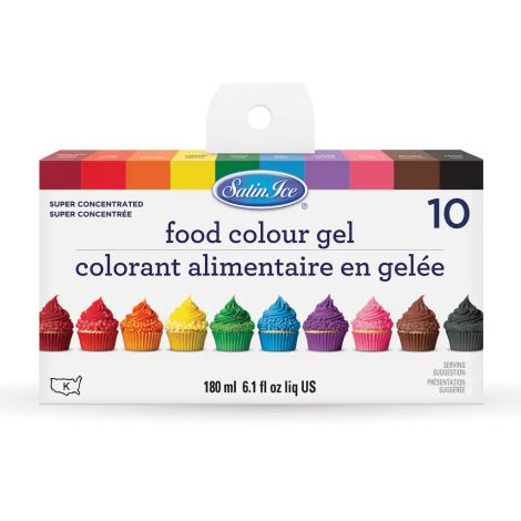 Satin Ice Food Color Gel Kit - 10 colors