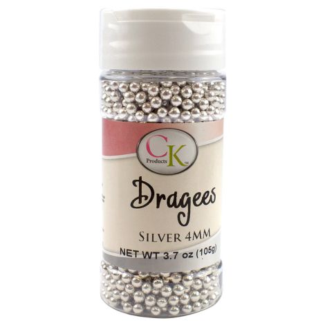 Silver 4mm Dragee, 3.7 oz