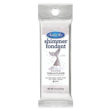 Satin Ice Silver Shimmer Fondant 4.4 oz