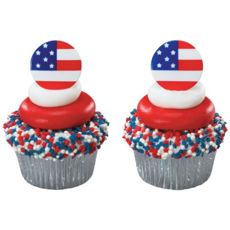 American Flag Cupcake Rings, 12 ct.