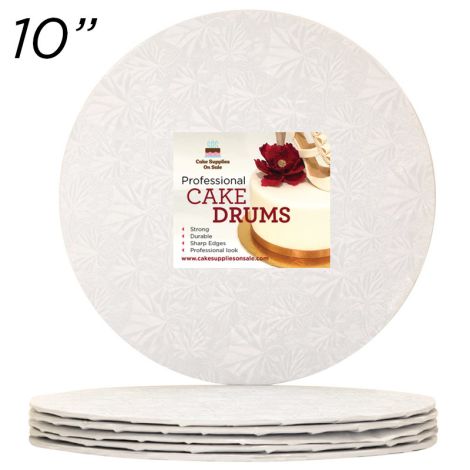 10" White Round Thin Drum 1/4", 6 count