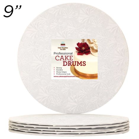 9" White Round Thin Drum 1/4", 6 count