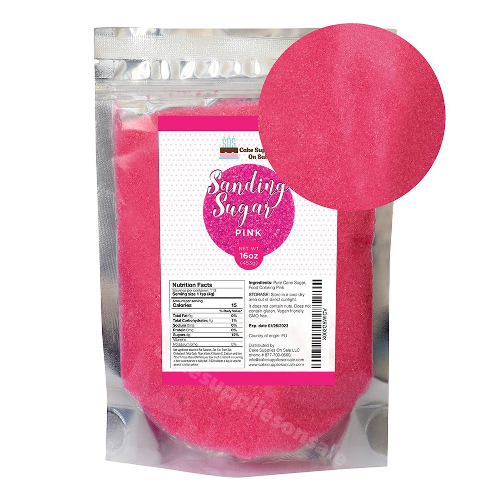  Sanding Sugar Pink 16 Oz : Grocery & Gourmet Food