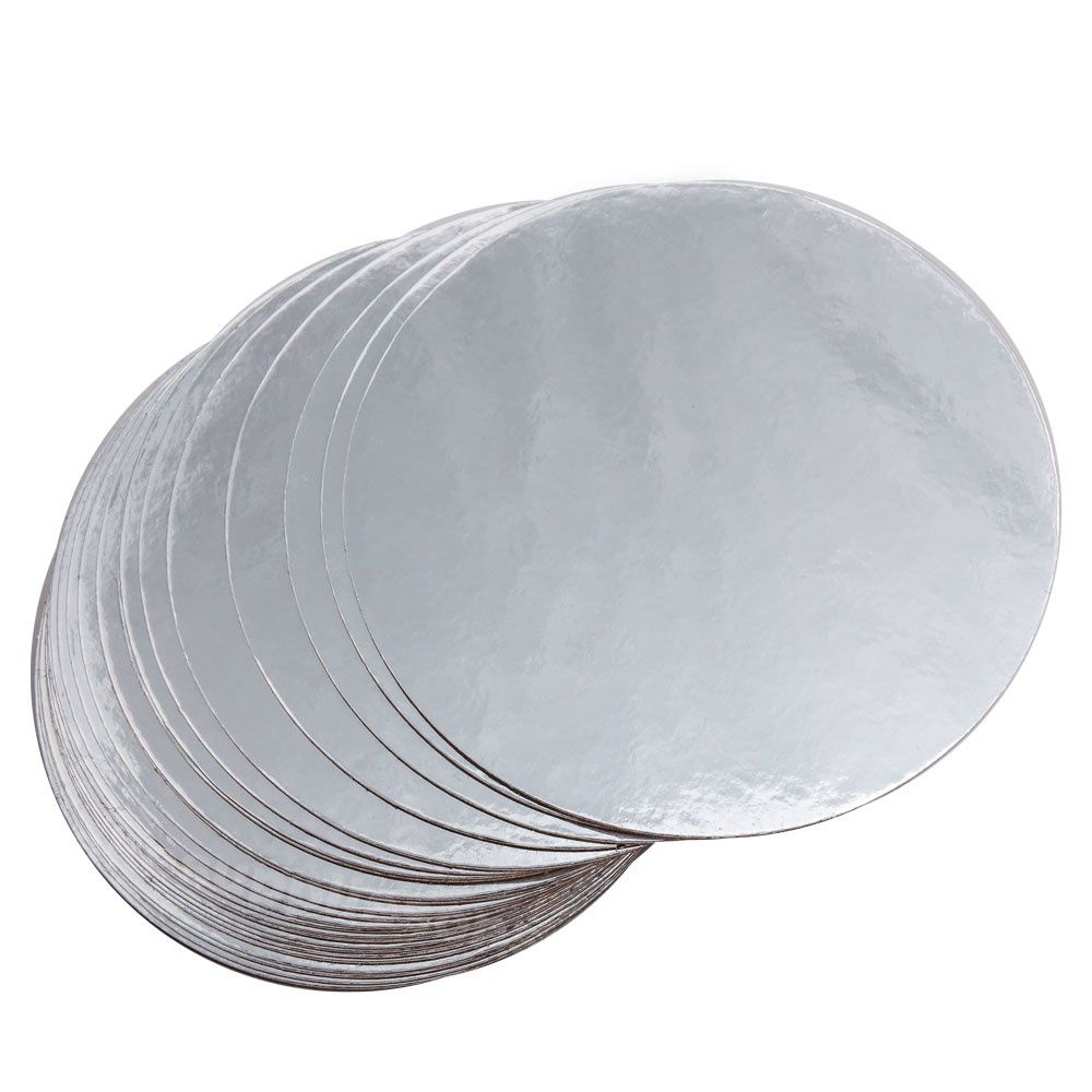 10 Silver Round Coated Cakeboard 6 ct. 